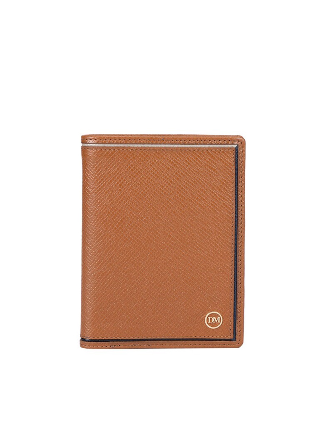 

Da Milano Men Textured Leather Two Fold Wallet, Brown