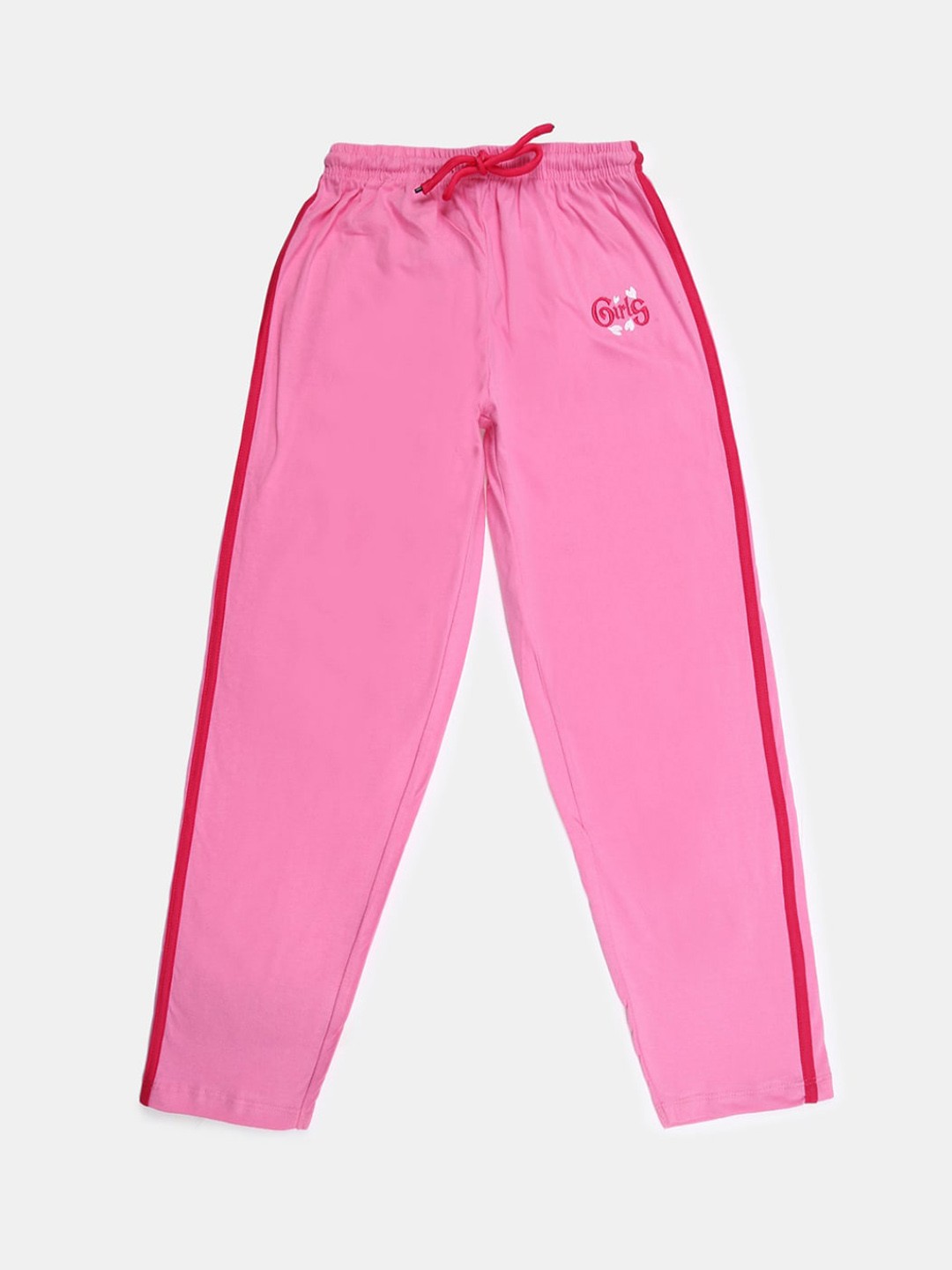 

V-Mart Girls Cotton Lounge Pants with Side Taping, Pink