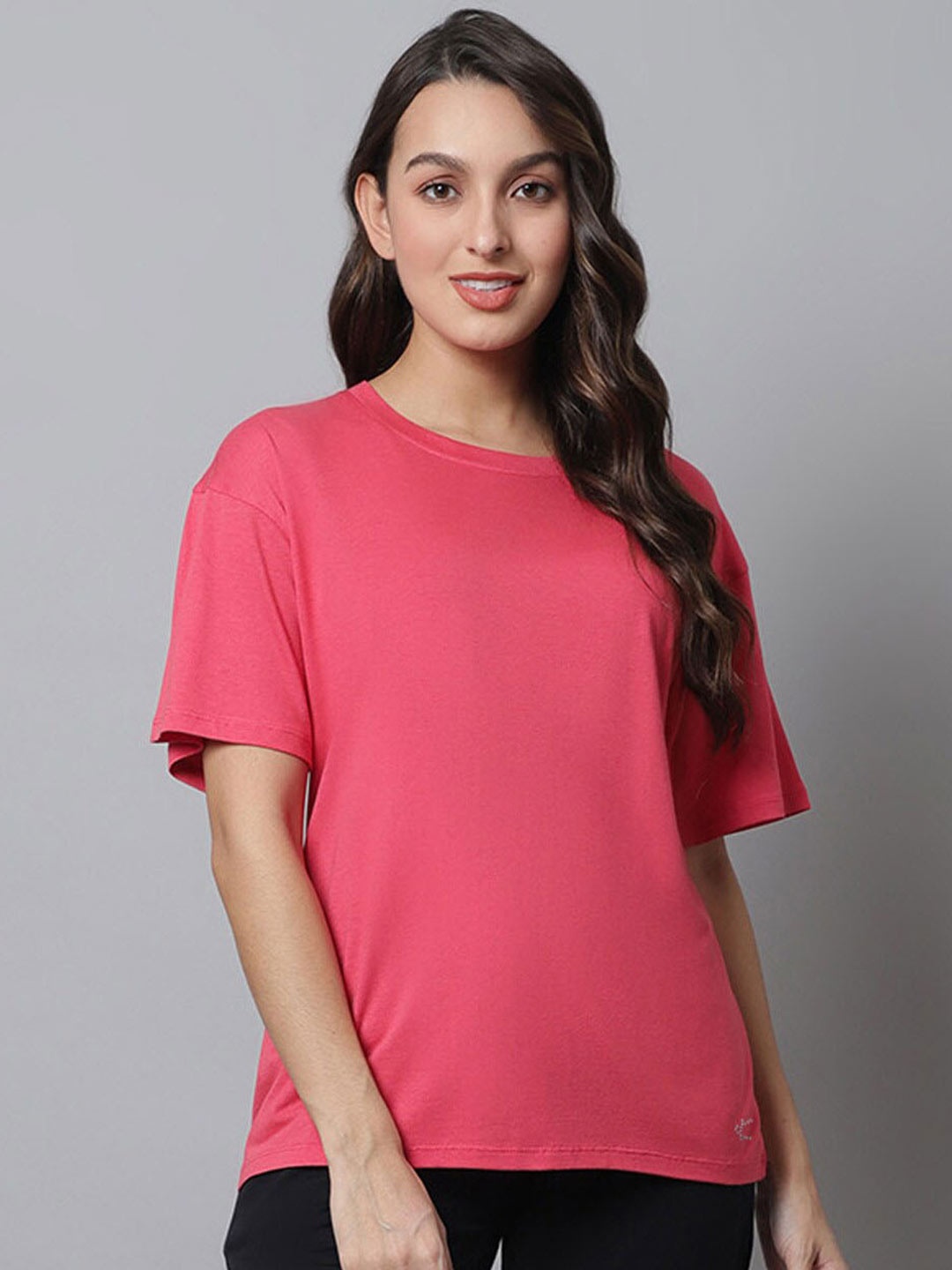 

Kanvin Round Neck Pure Cotton Lounge T-shirt, Red