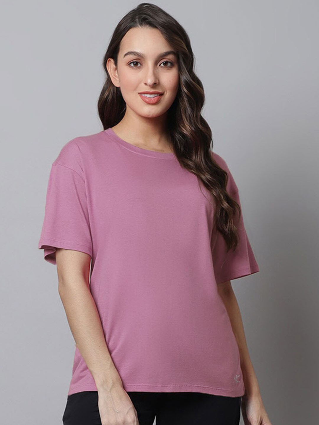 

Kanvin Round Neck Pure Cotton Lounge T-shirt, Pink