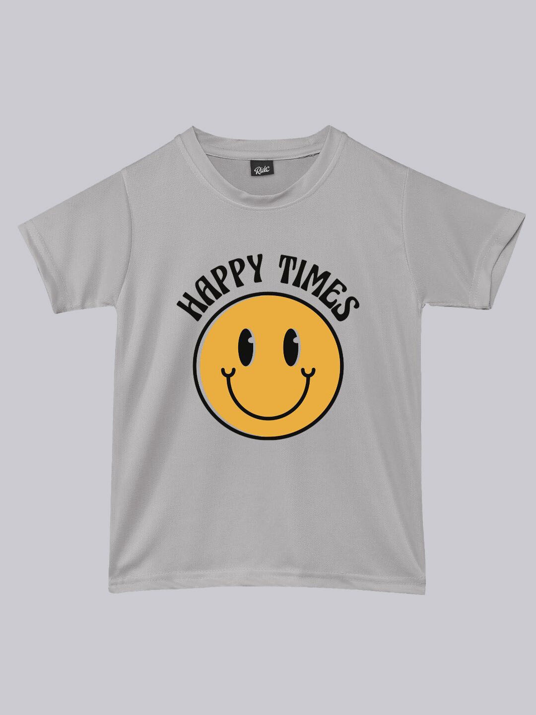 

RISH Kids Graphic Printed Round Neck Dry Fit T-shirt, Grey
