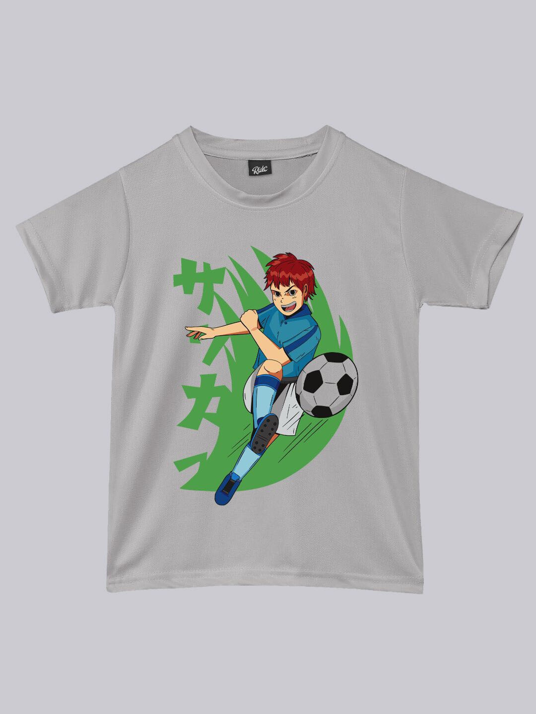 

RISH Boys Graphic Printed Dry Fit T-shirt, Grey