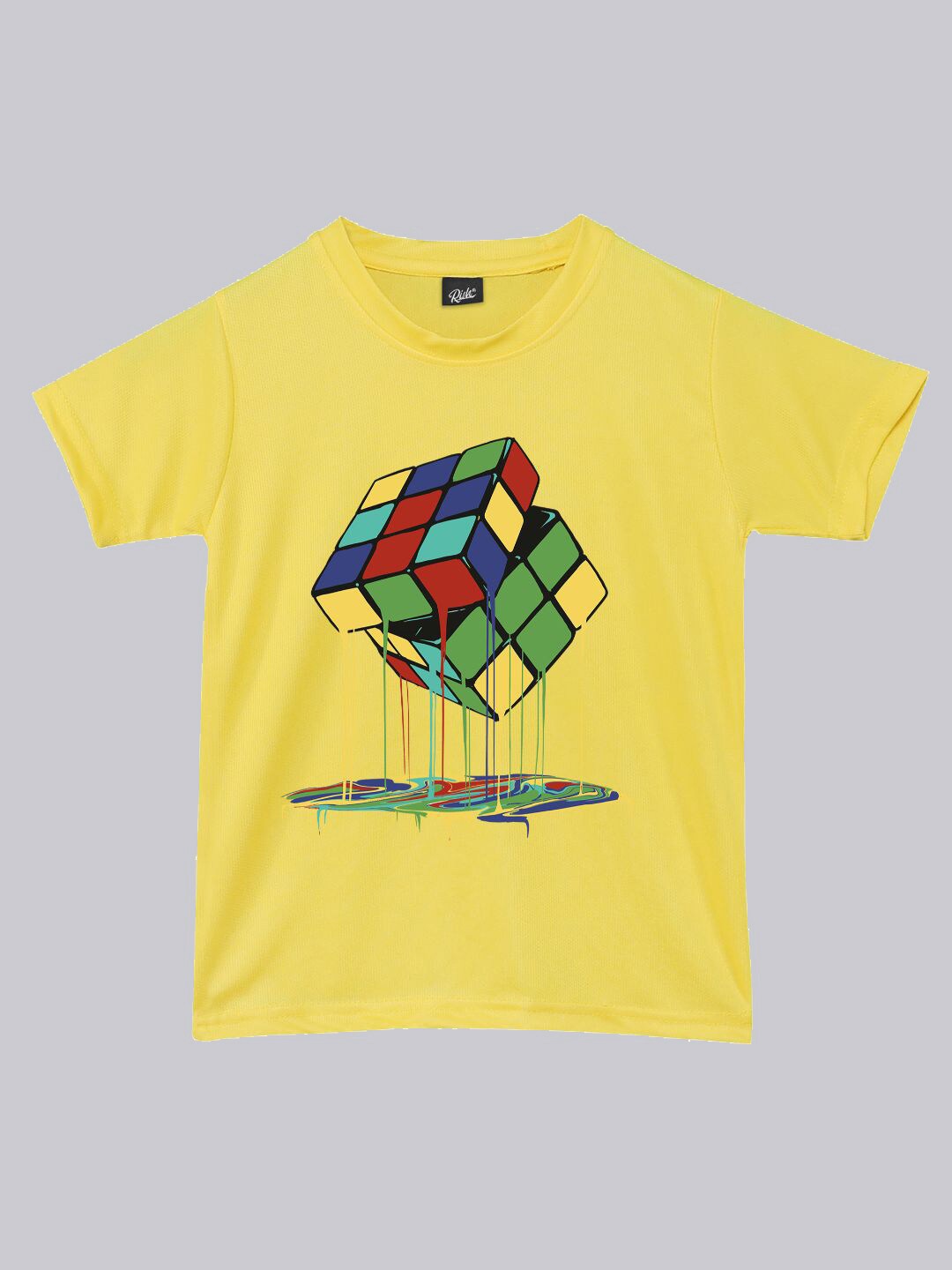 

RISH Kids Printed Loose Dry Fit Round Neck Short Sleeves T-shirt, Yellow