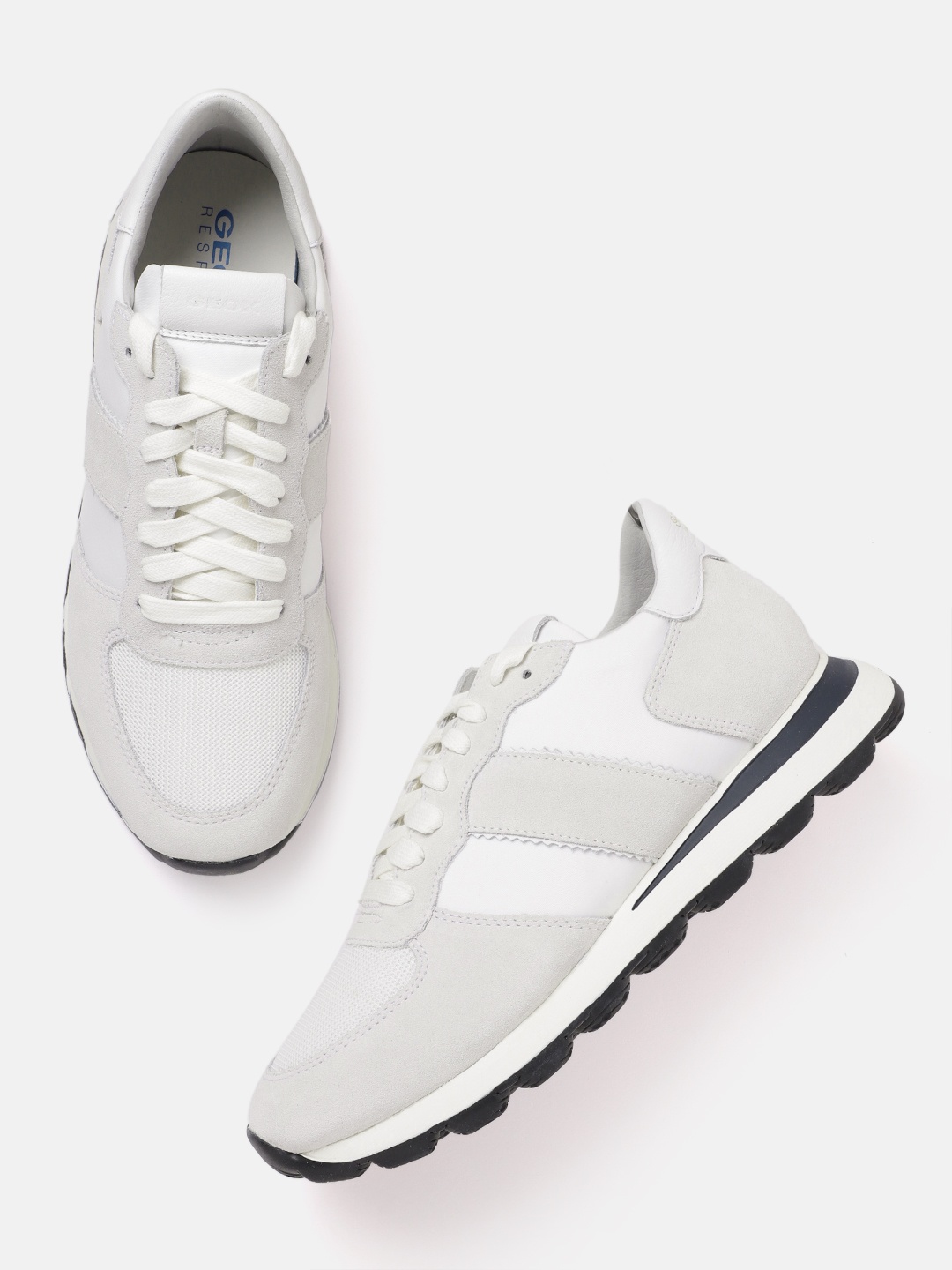 

Geox Men Perforations Leather Sneakers, White