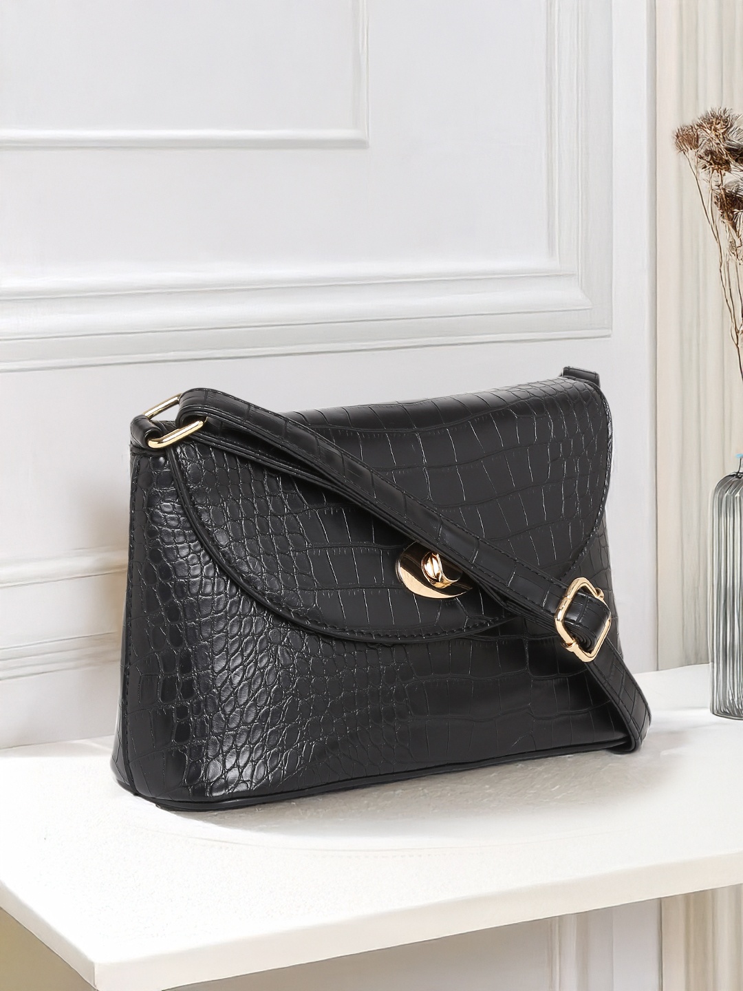 

Mast & Harbour Black Textured Sling Bag
