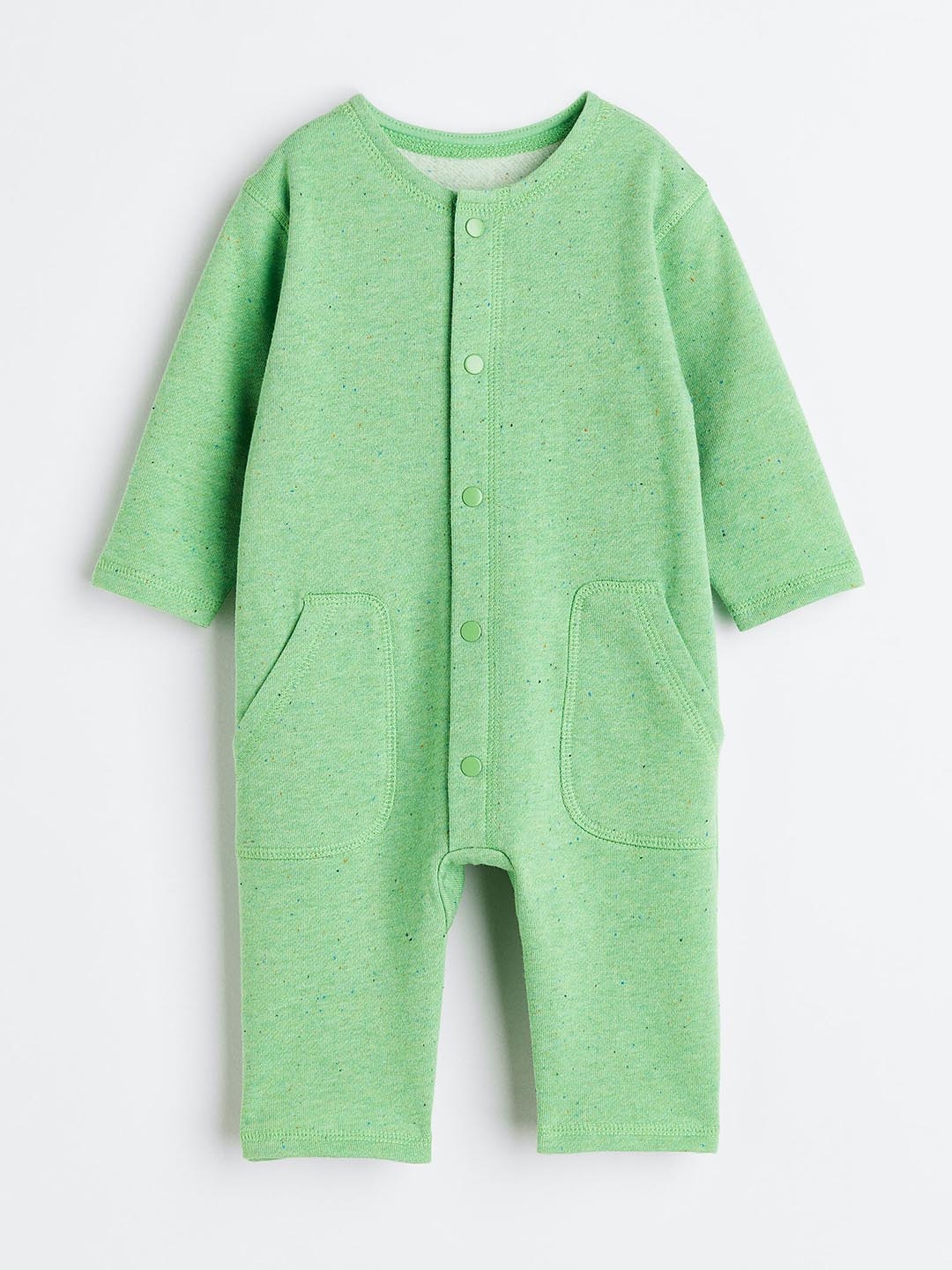 

H&M Boys Quilted Pure Cotton Jersey Romper Suit, Green