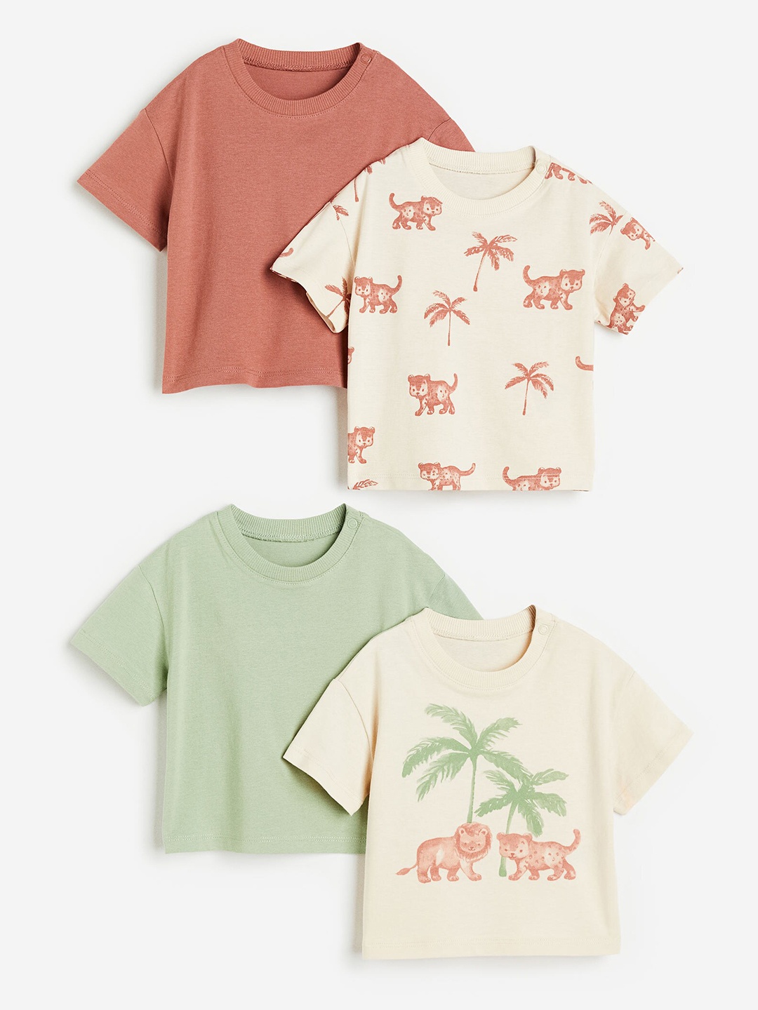 

H&M Boys 4-Pack T-Shirts, Beige