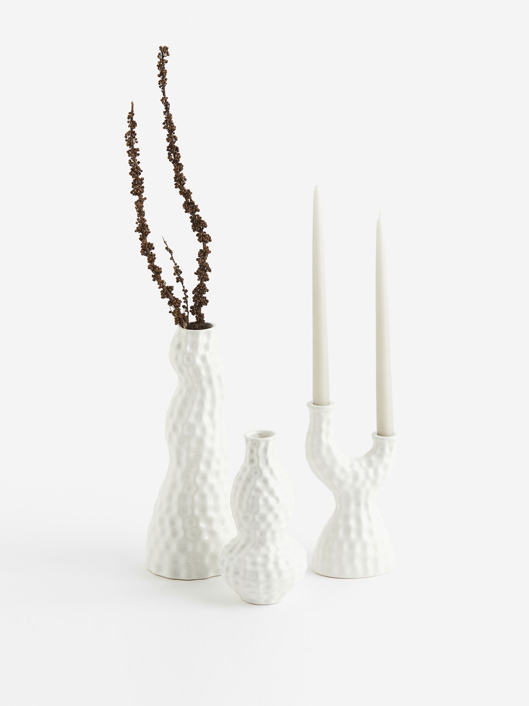 

H&M White Tall Stoneware Vase