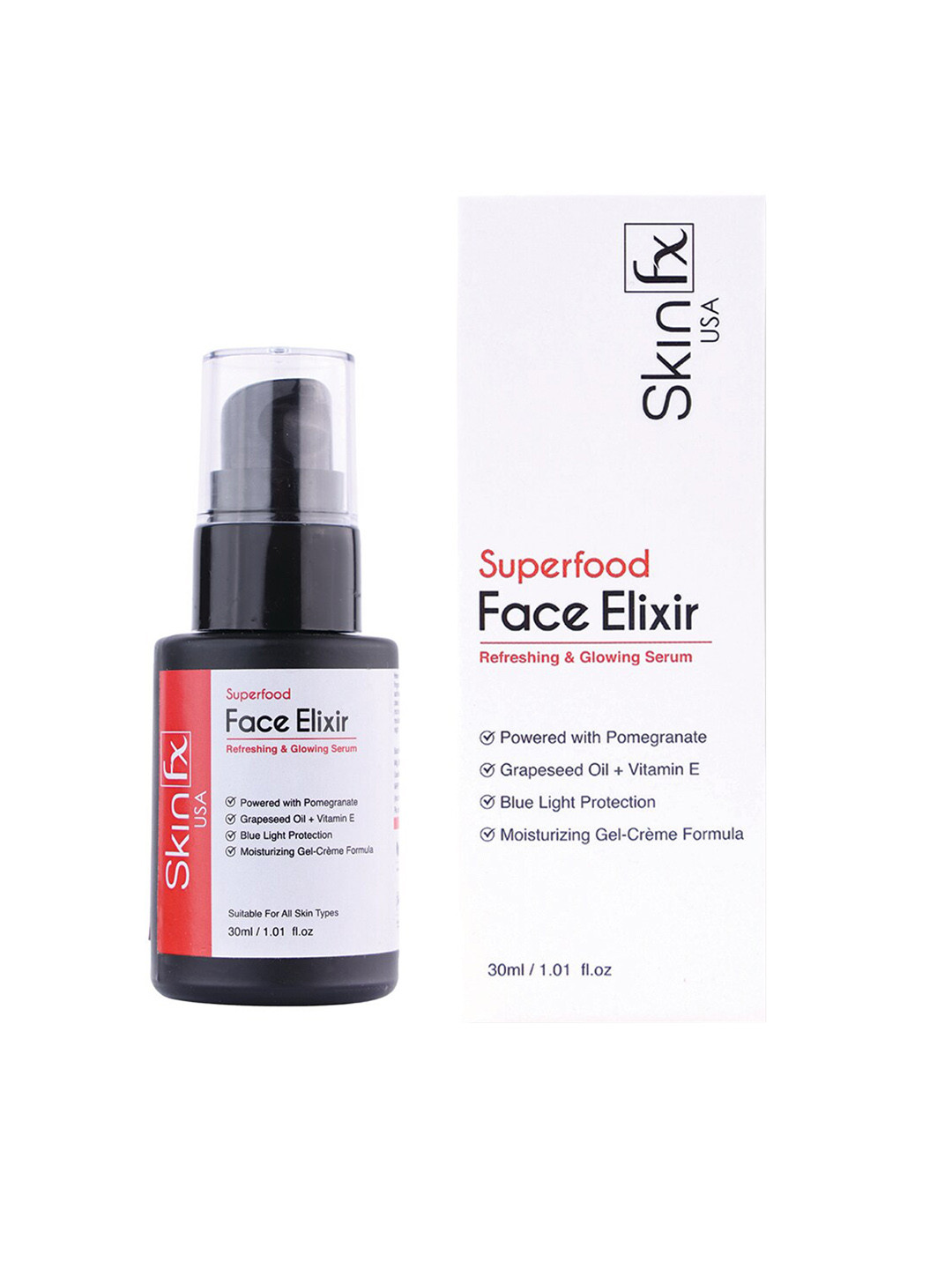 

Skin Fx Superfood Pomegranate Infused Face Elixir Serum - 30 ml, Transparent
