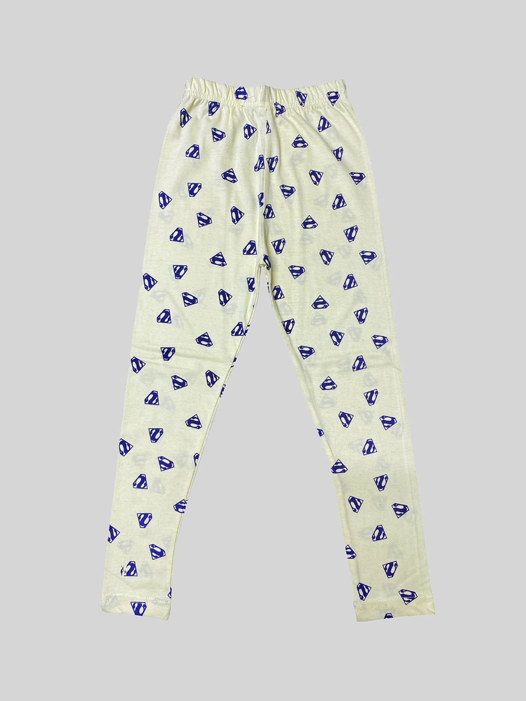

DIAZ Girls Cotton Lycra Printed Ankle Length Leggings, Lime green