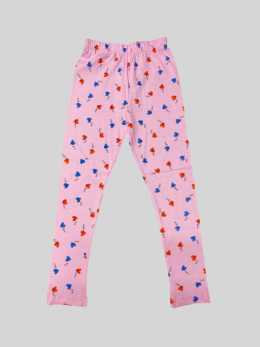

DIAZ Girls Printed Ankle Length Cotton Lycra Leggings, Pink