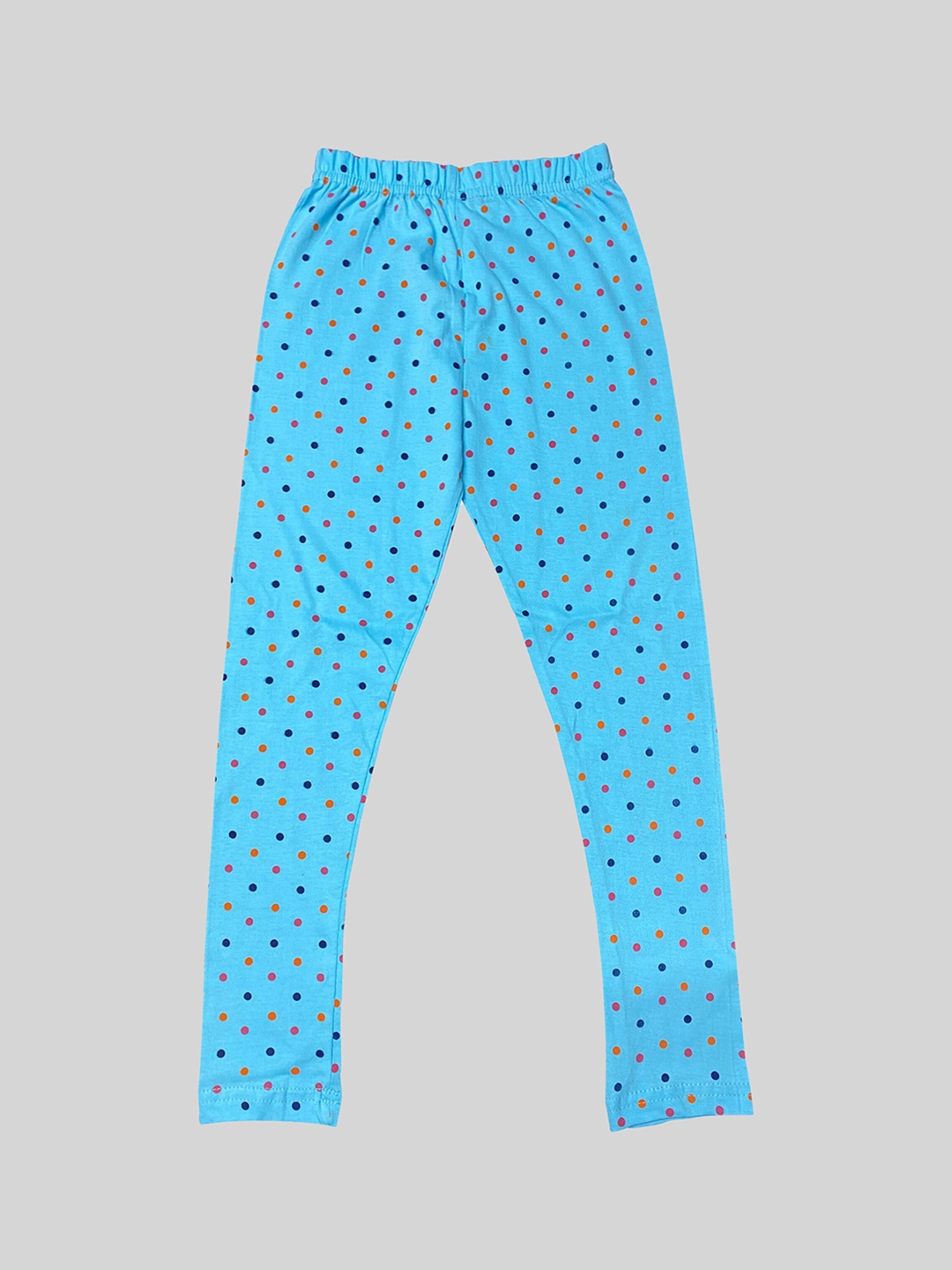 

DIAZ Girls Cotton Lycra Printed Ankle Length Leggings, Blue