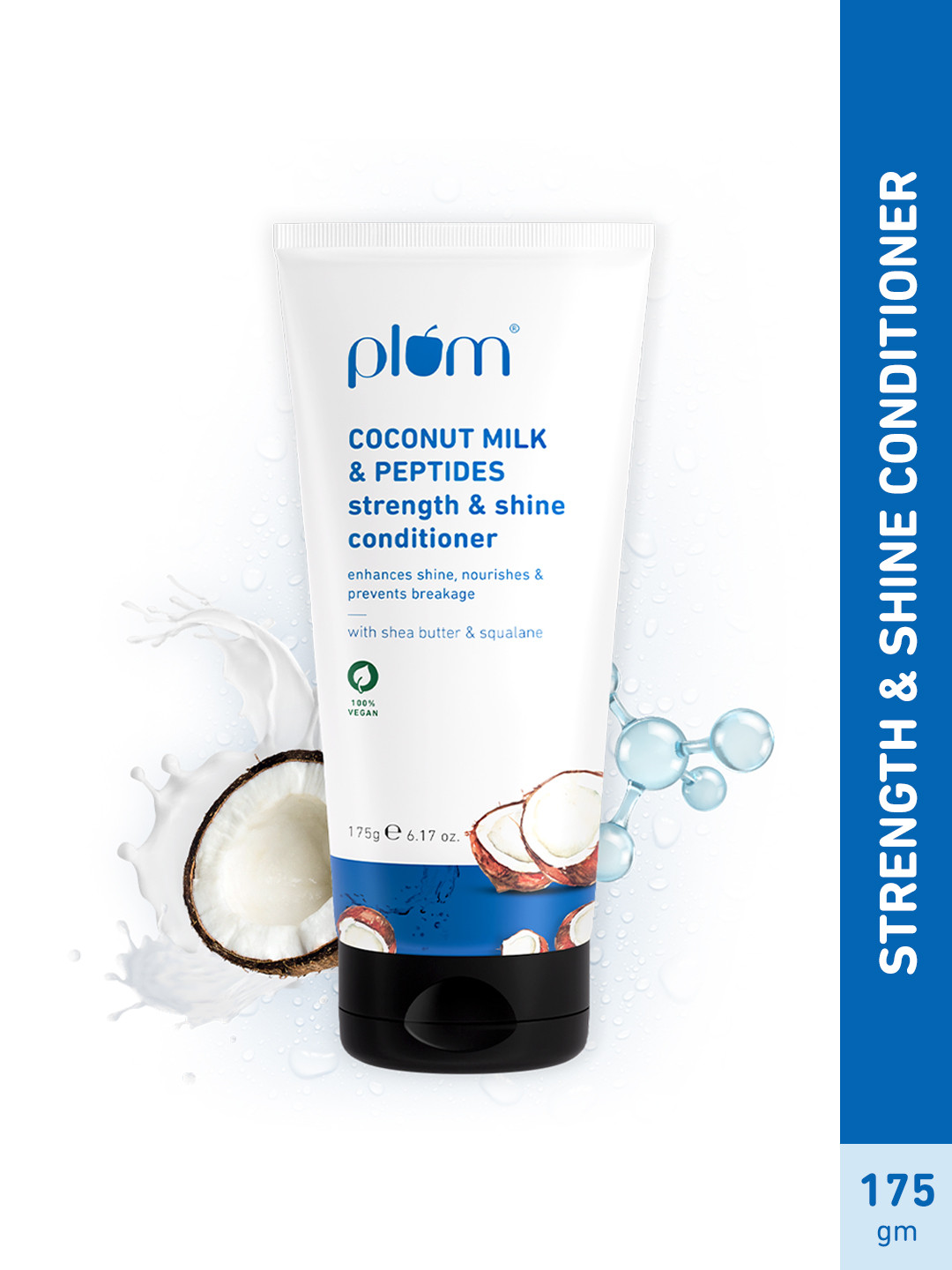 

Plum Coconut Milk & Peptides Strength & Shine Conditioner For Prevents Hair Breakage - 175 gm, Na