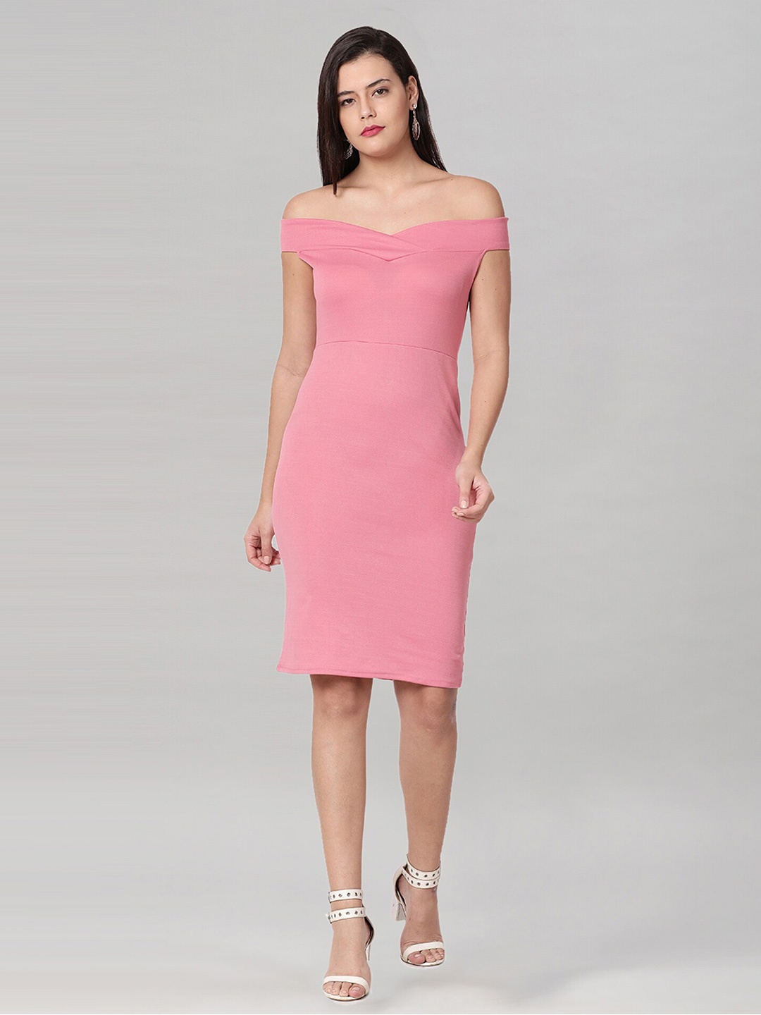 

Selvia Off-Shoulder Sheath Dress, Pink