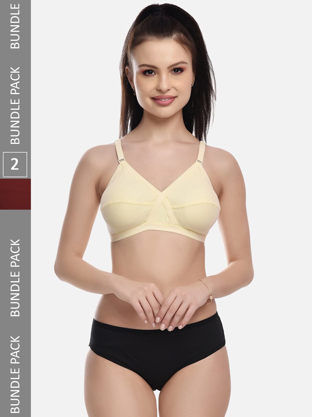 

FIMS Women Pack Of 2 Cotton Lingerie Set, Beige