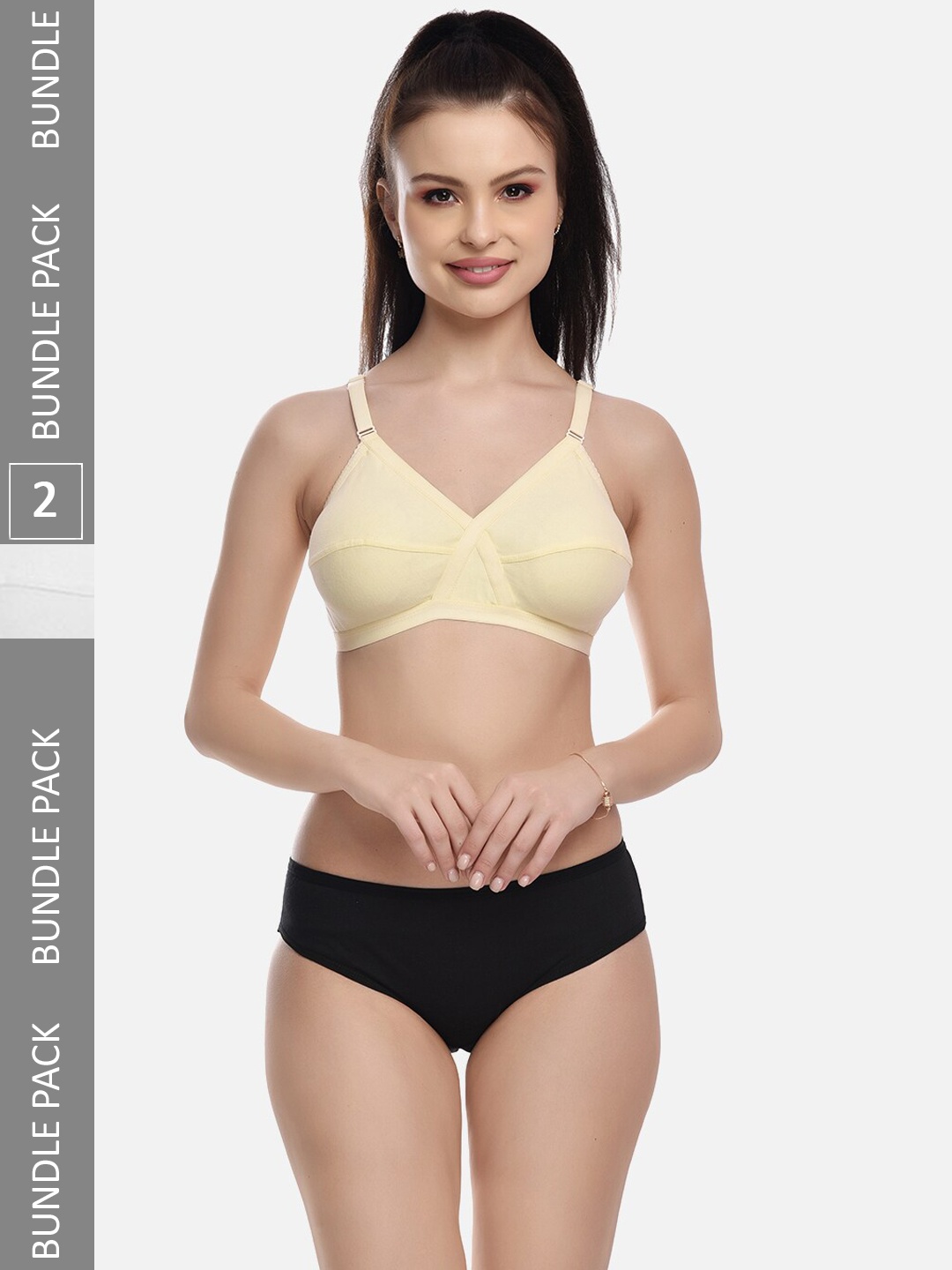 

FIMS Women Pack Of 2 Cotton Lingerie Set, Beige