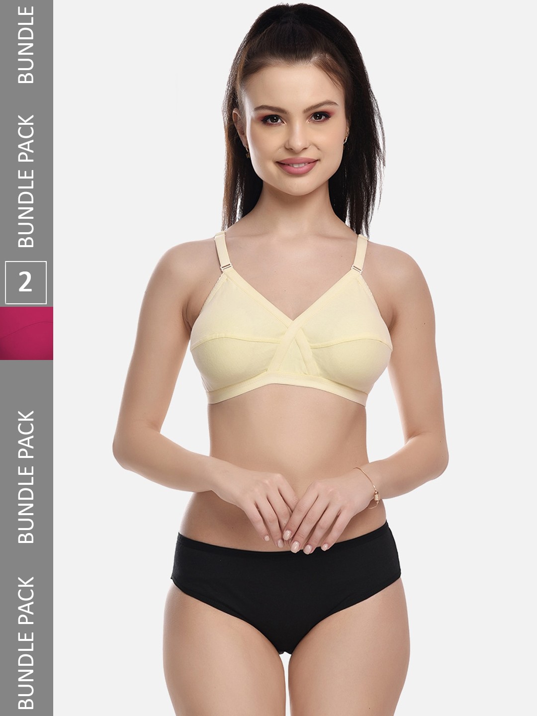 

FIMS Women Pack Of 2 Cotton Lingerie Set, Beige