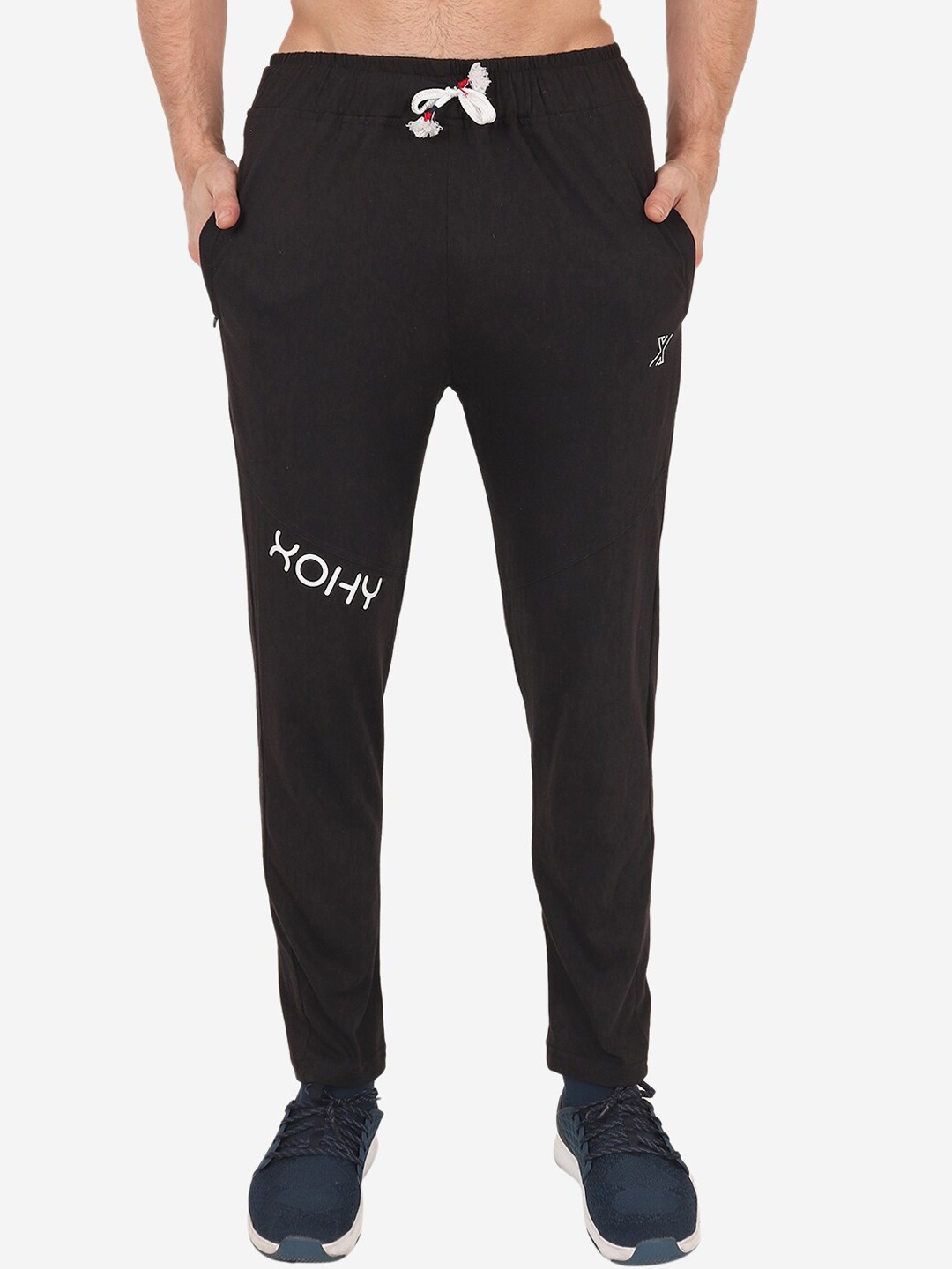 

Xohy Men Cotton Mid-Rise Track Pants, Black