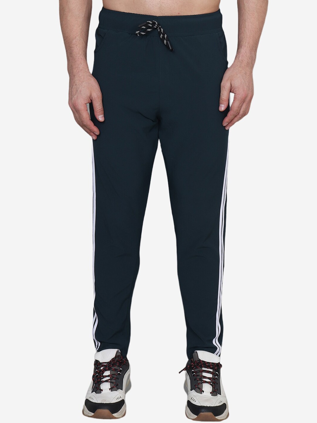

Xohy Men Cotton Side Striped Detail Track Pants, Teal