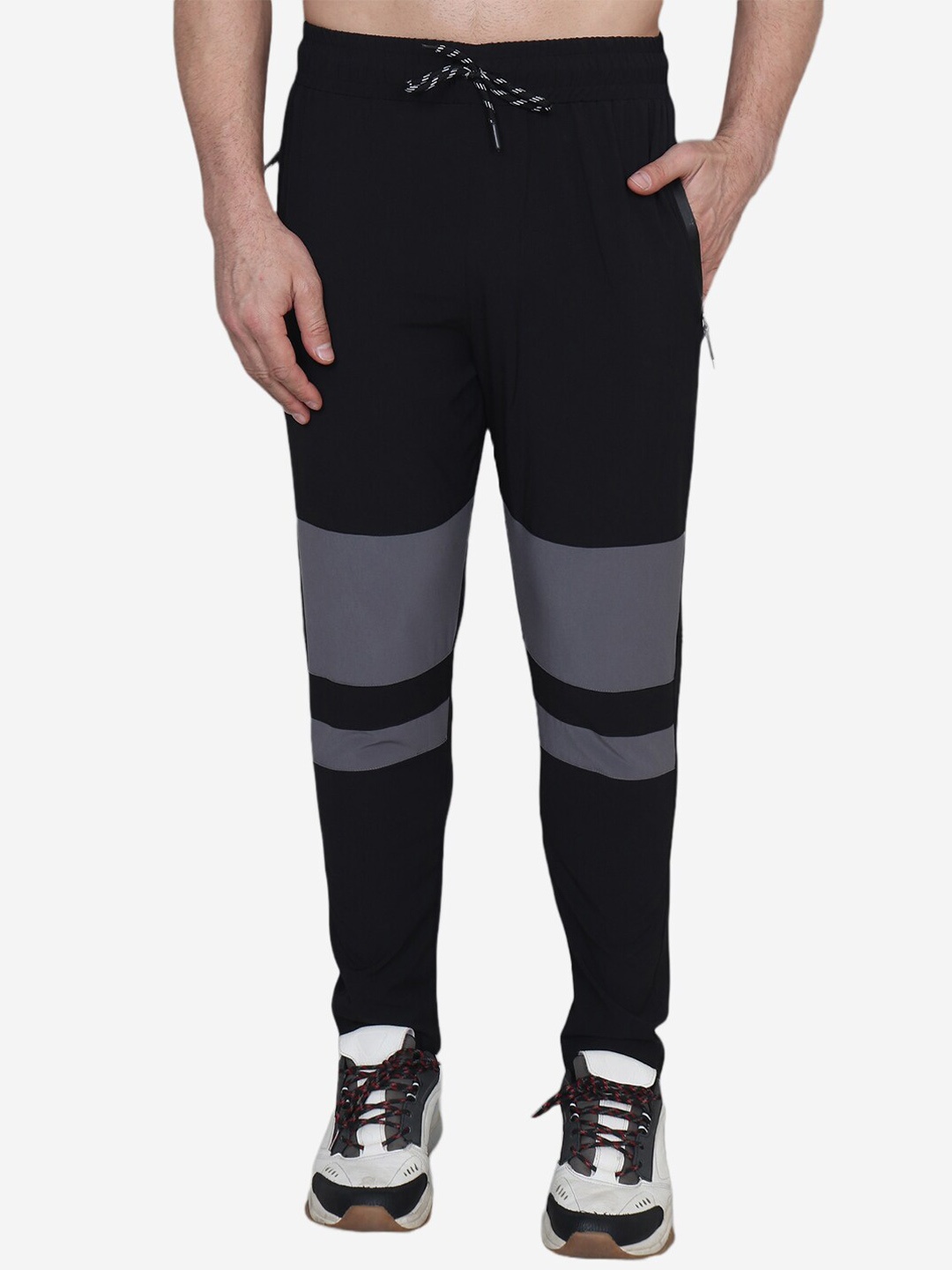 

Xohy Men Colorblocked Track Pants, Black