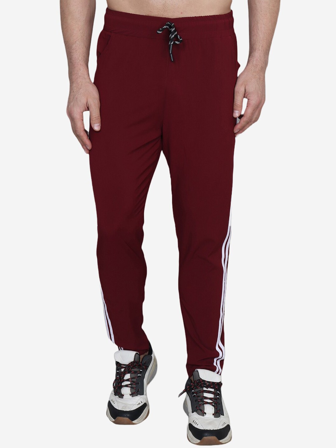 

Xohy Men Side Striped Regular Fit Track Pant, Maroon
