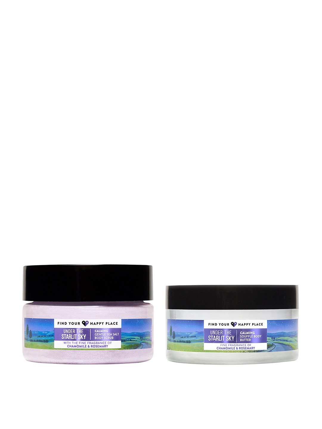 

FIND YOUR HAPPY PLACE Under The Starlit Sky Exfoliating Body Scrub + Body Butter, Purple