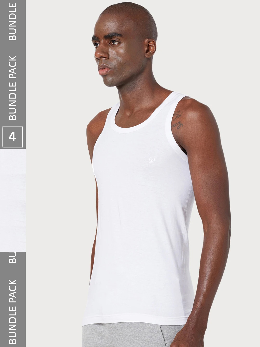 

Zoiro Pack Of 4 Innerwear Undershirt Vests, White