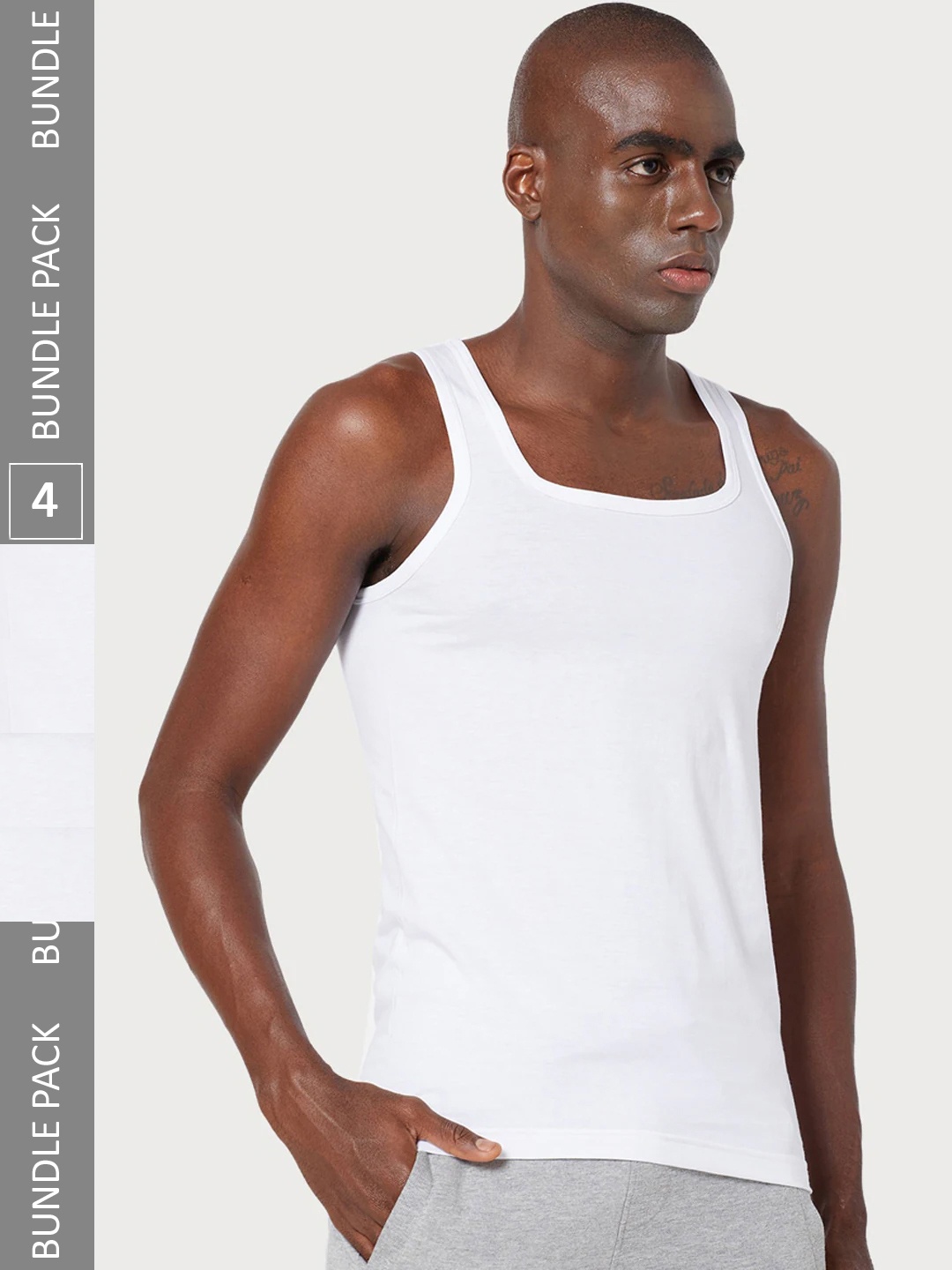 

Zoiro Pack Of 4 Innerwear Undershirt Vests, White