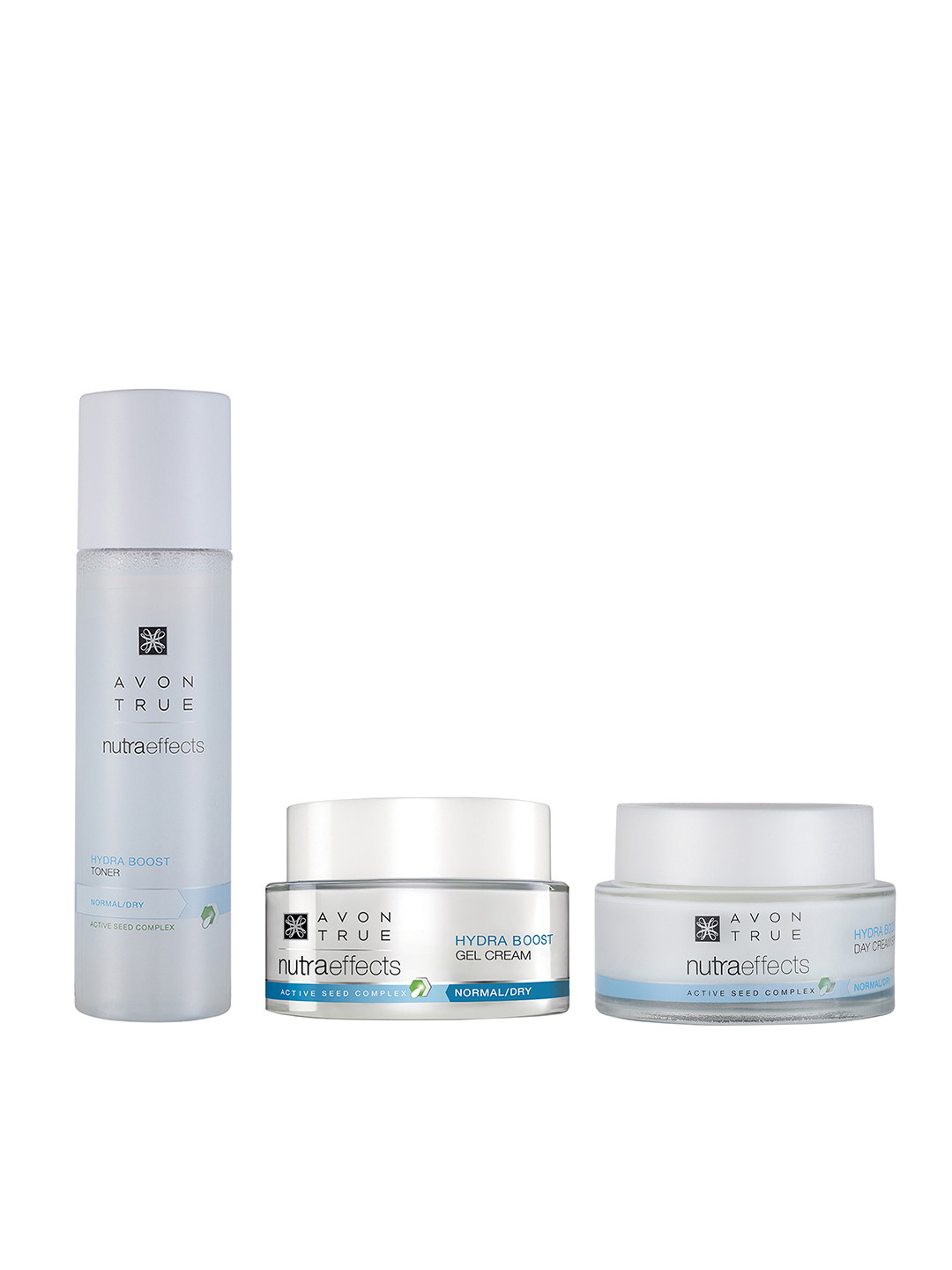 

Avon True Nutraeffects Hydra Boost Toner 150ml + Gel Cream 50g + SPF 15 Day Cream 50g, White