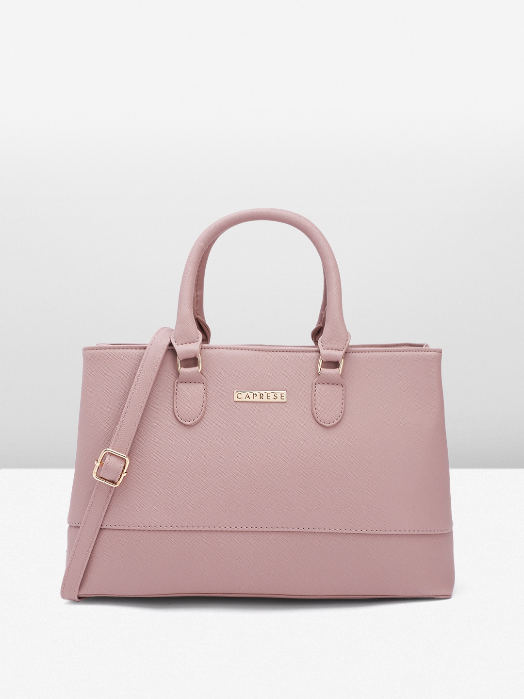 

Caprese Leather Structured Handheld Bag, Mauve