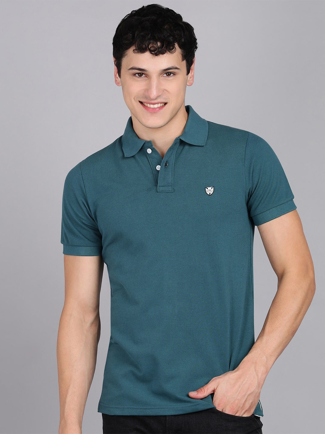 

Alan Jones Polo Collar Slim Fit T-Shirt, Teal