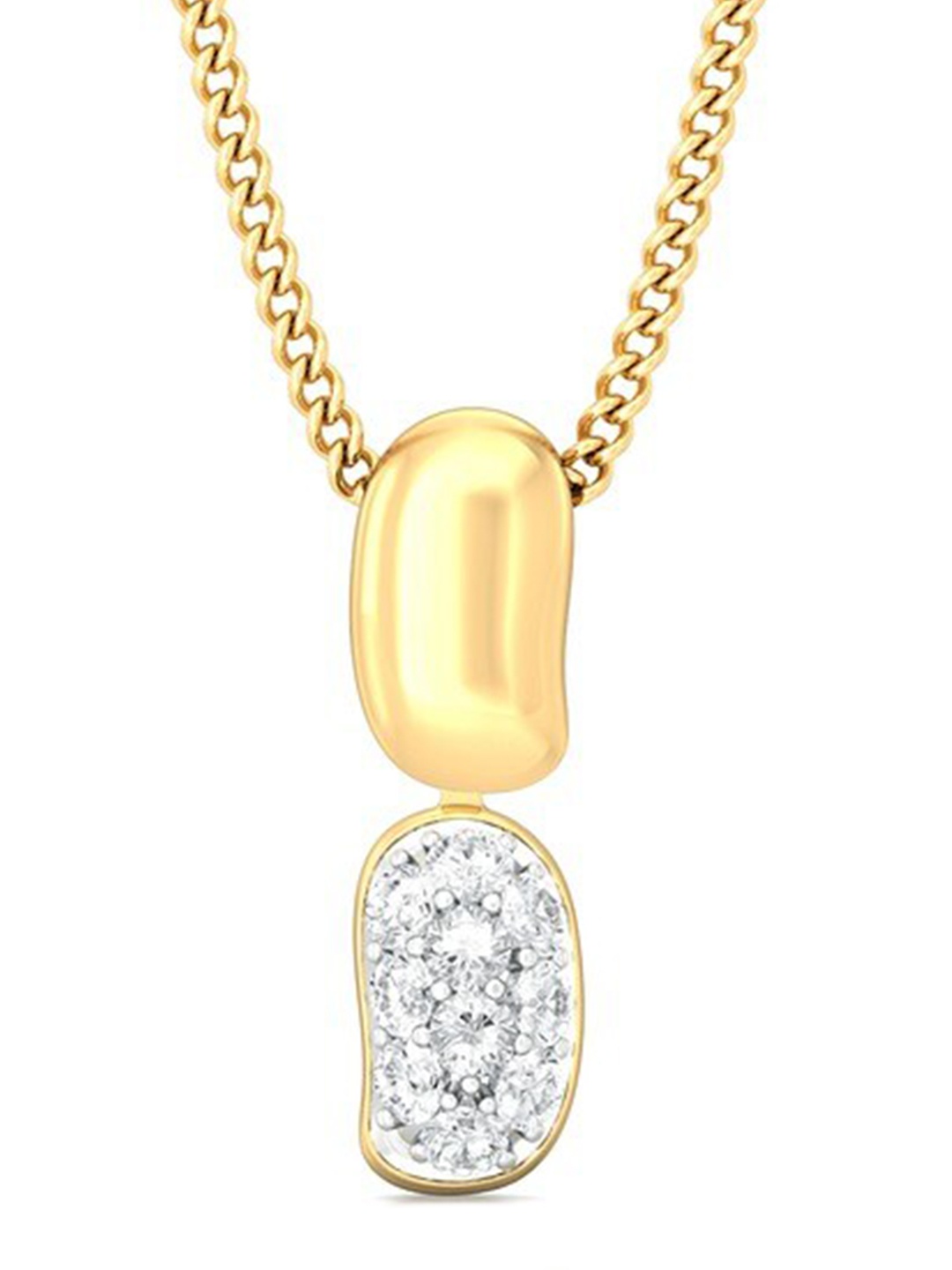 

MELORRA Bean gleam 18KT Gold Diamond-Studded Pendant - 1.22 gm
