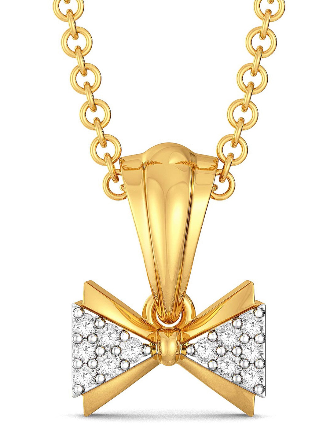 

MELORRA 18KT Cross Bows Diamond Pendant 1.37 g, Gold