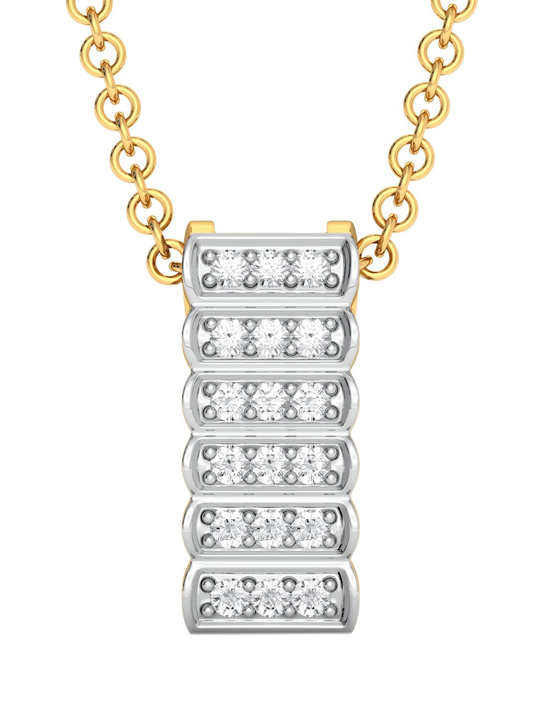 

MELORRA Milky Bar Rhodium-Plated 18KT Gold Diamond Pendant-1.1gm