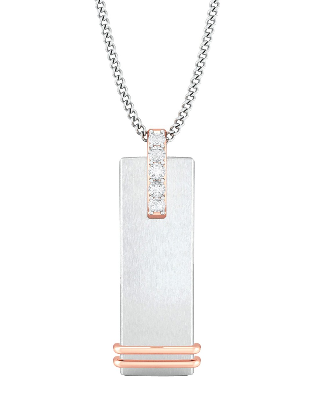 

MELORRA Frosted 18KT White Gold Diamond Pendant-2.48gm, Silver