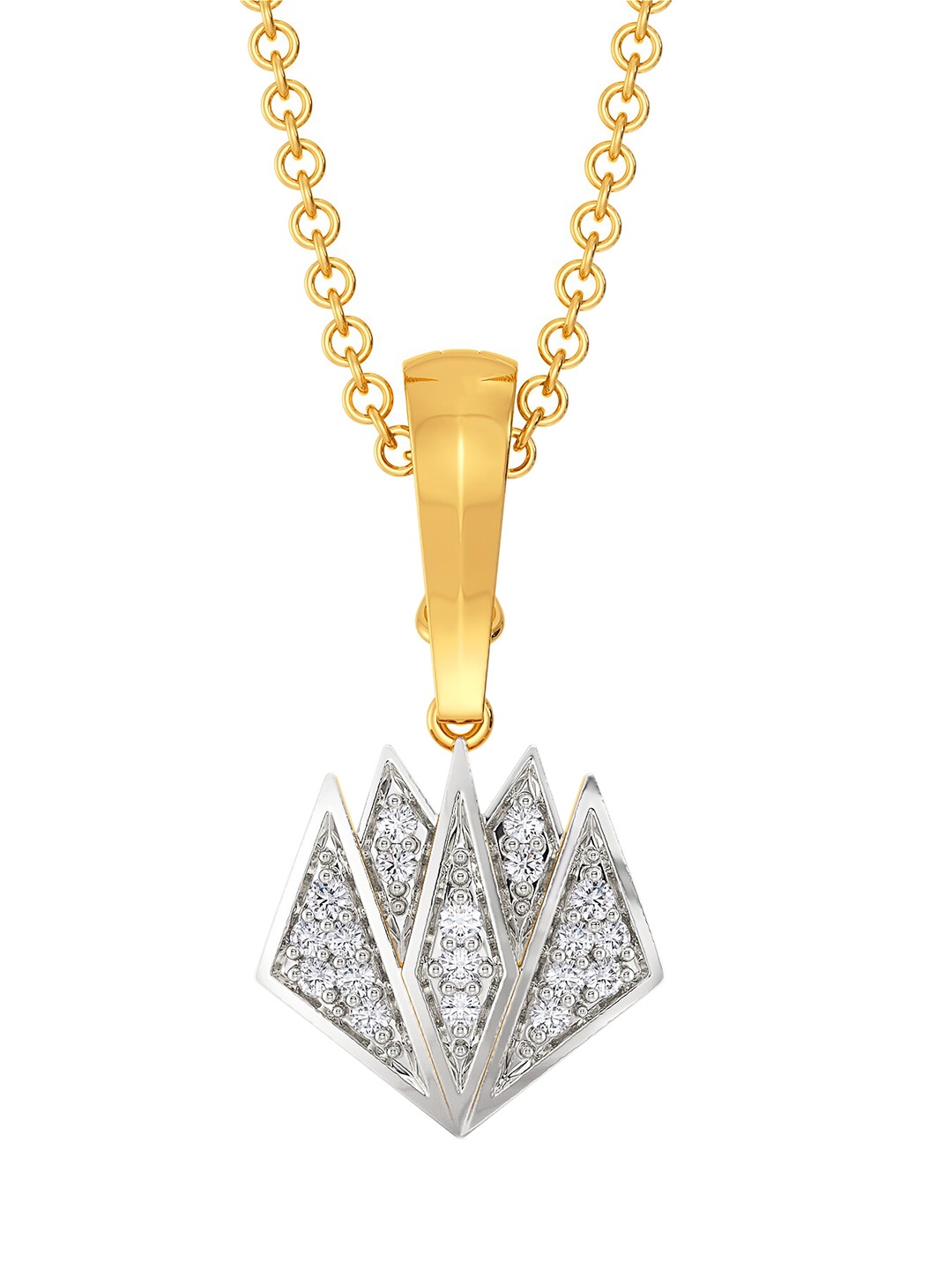 

Melorra Bloom N Shine Rhodium-Plated 18KT Gold Diamond Pendant-1.92gm