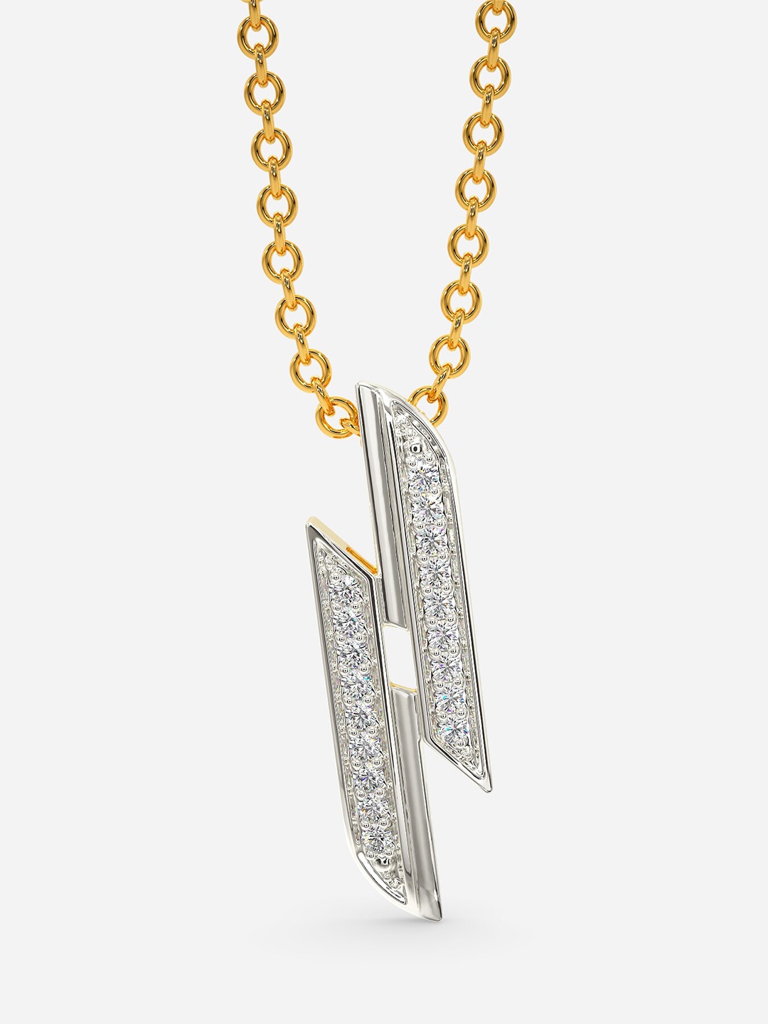 

MELORRA Beyond The Infinite Diamond-Studded Rhodium-Plated 18KT Gold Pendant- 1.78 gm