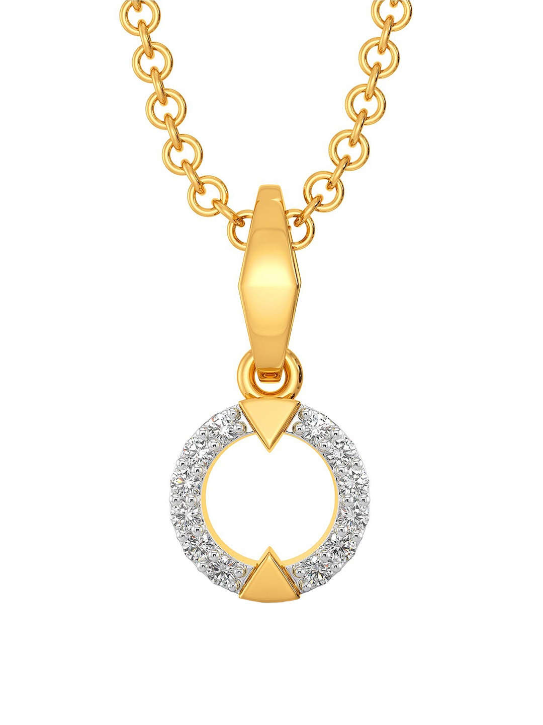 

MELORRA Work Vision 18KT Gold Diamond Studded Pendant-0.64gm
