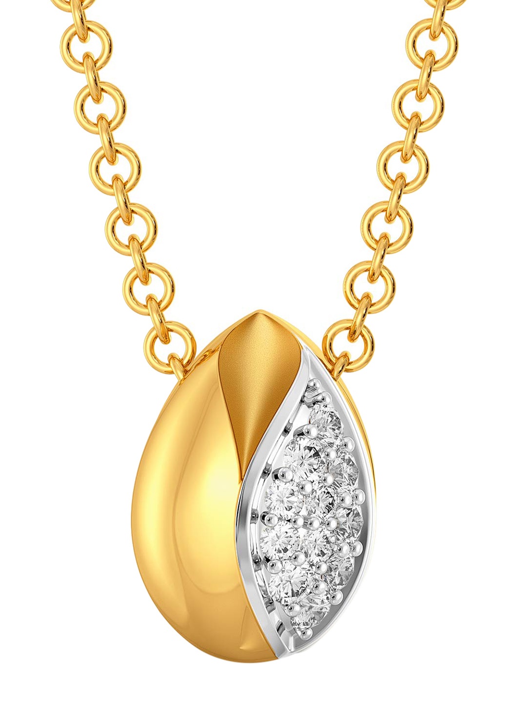 

MELORRA Shimmer Buds 18KT Gold Diamond Studded Pendant-1.33gm