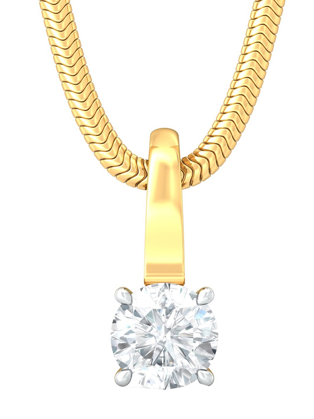 

MELORRA Rock n Roses Diamond-Studded 18KT Gold Pendant- 0.57gm