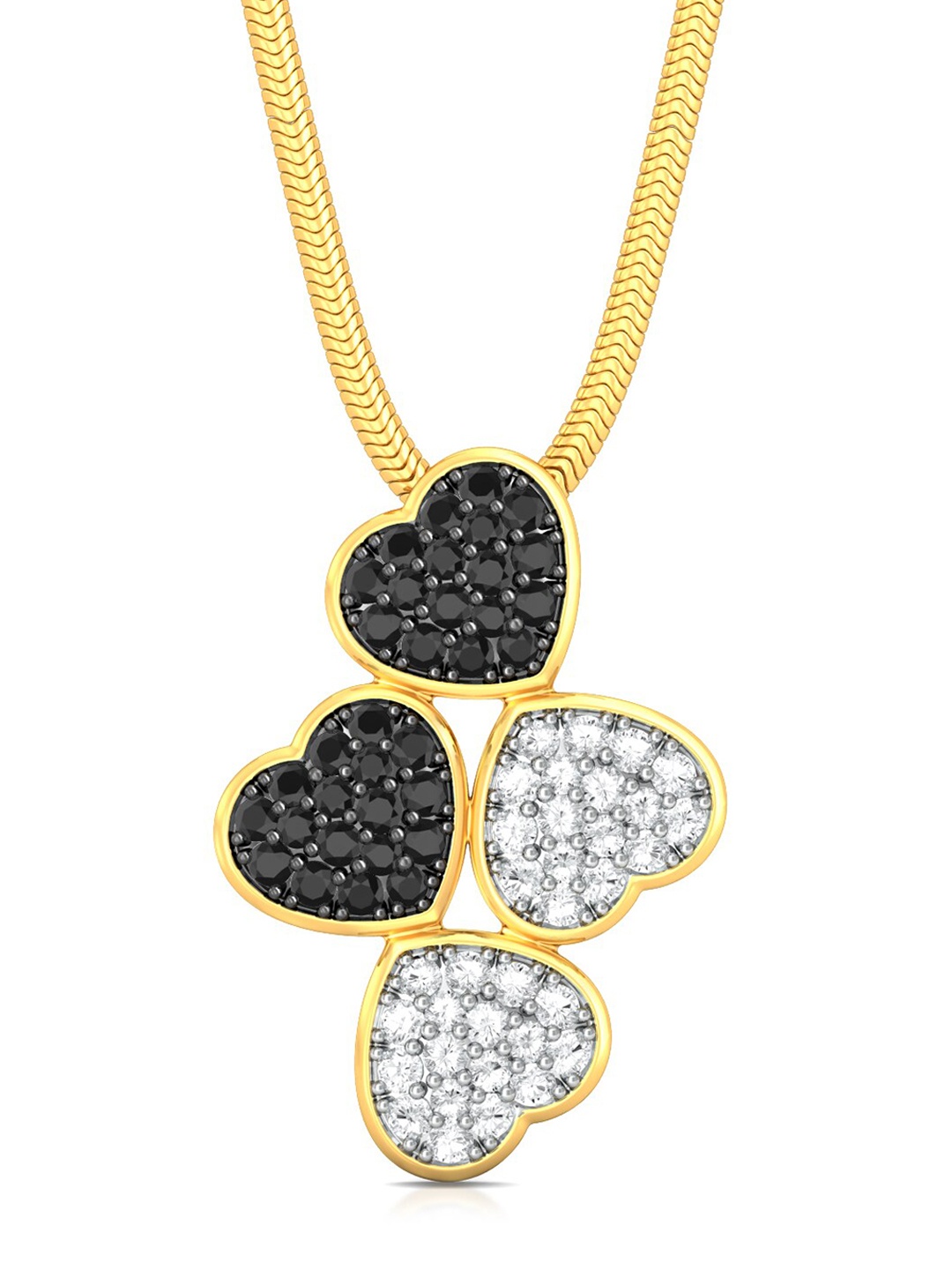 

MELORRA Head Over Heels Rhodium-Plated 18KT Gold Diamond Pendant-2.38gm