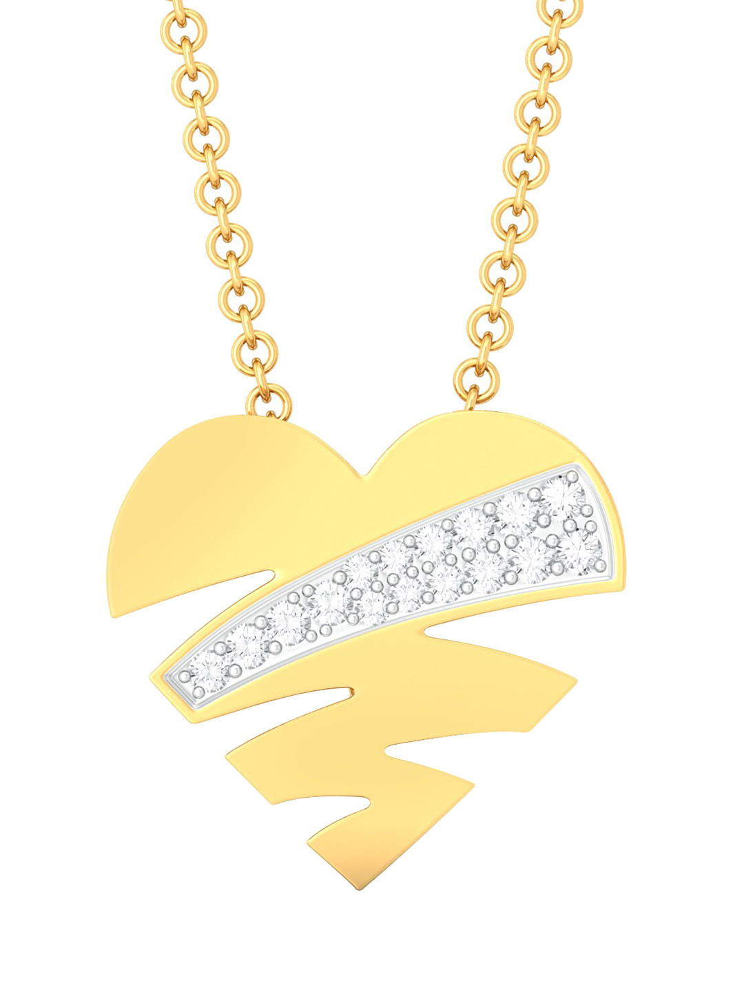 

MELORRA Love Struck 18KT Gold Diamond Pendant-1.98gm, White