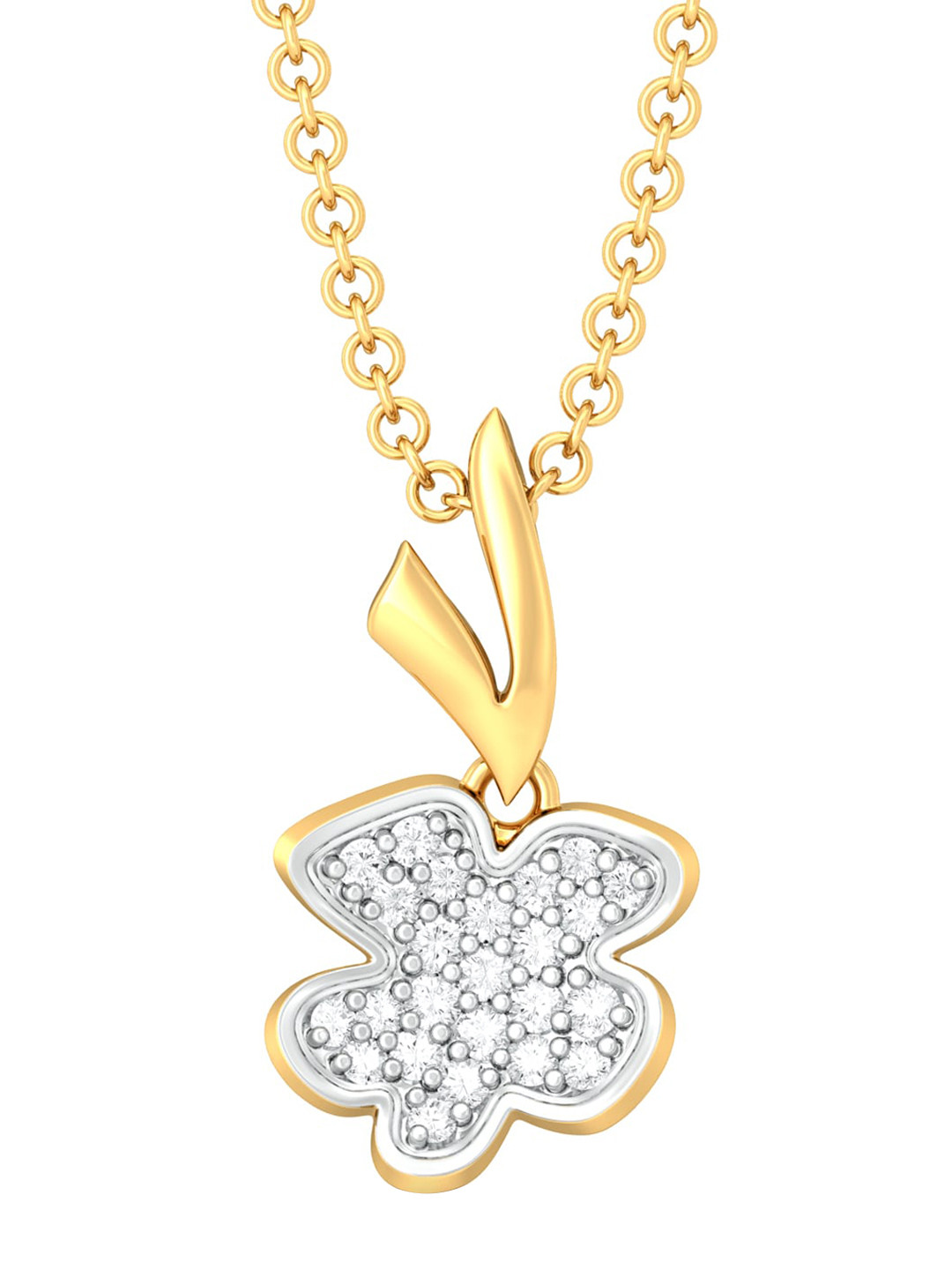 

MELORRA 18KT Bud-dy Up Rhodium Plated Diamond Pendant - 1.67 g, Yellow