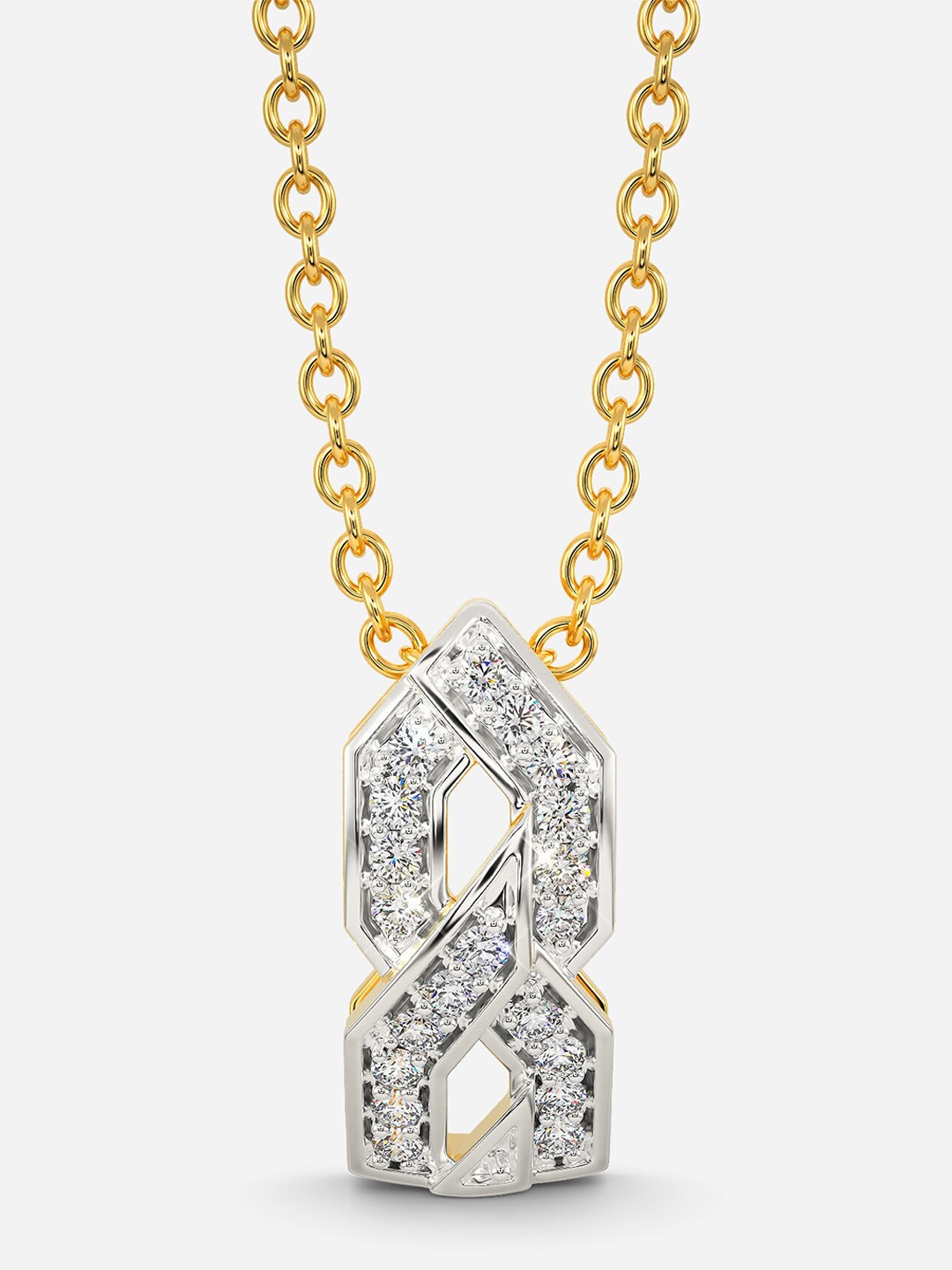 

MELORRA Yarn Affair Rhodium - Plated 18KT Gold Diamond Pendant - 1.46 gm