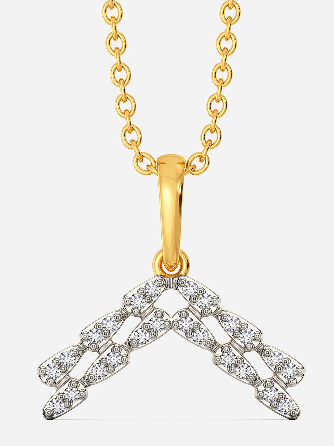 

MELORRA Slide Statement Rhodium - Plated 18KT Gold Diamond Pendant - 1.53 gm