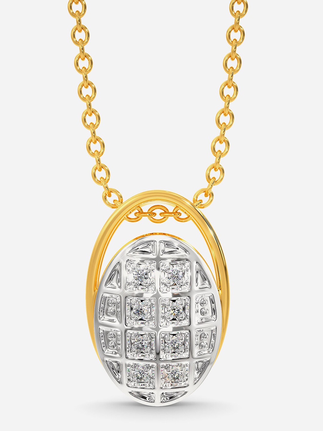 

MELORRA Diggin That Chic Rhodium - Plated 18KT Gold Diamond Pendant - 2.36 gm