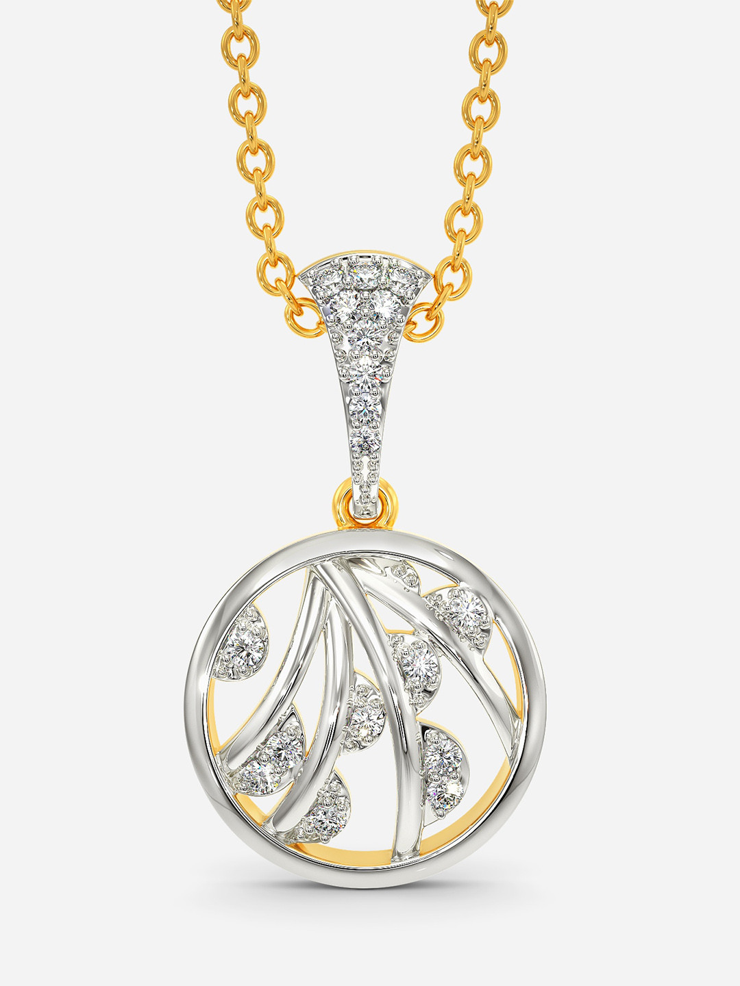 

MELORRA Knot So Basic Rhodium-Plated 18KT Gold Diamond-Studded Pendant - 2.89 gm