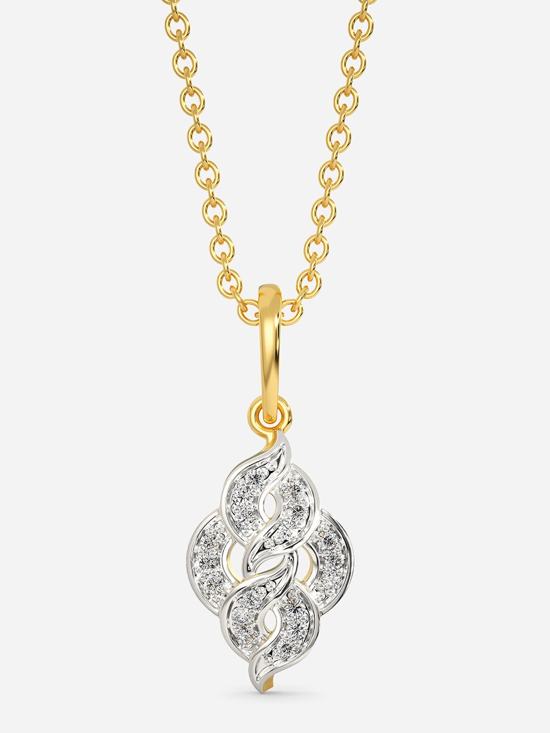 

MELORRA Knitty Gritty Rhodium - Plated 18KT Gold Diamond Pendant - 2.31 gm