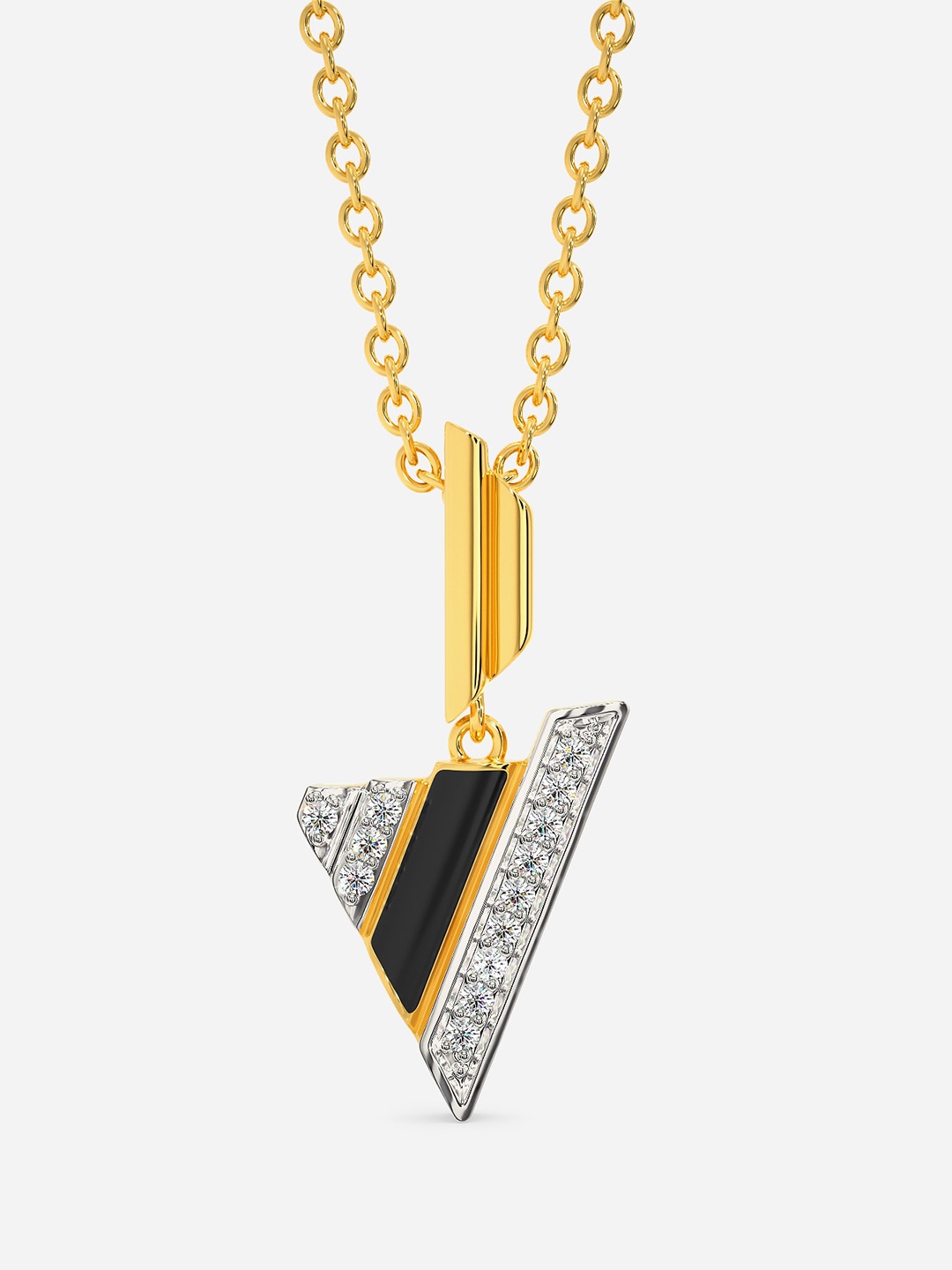 

MELORRA Stripe Tribe Rhodium - Plated 18KT Gold Diamond Pendant - 2.28 gm