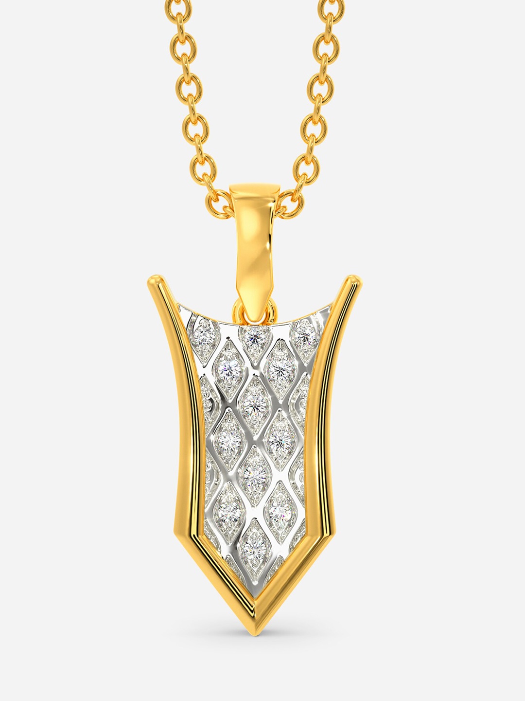 

MELORRA Knit Grit Rhodium-Plated 18KT Gold Diamond-Studded Pendant - 2.81 gm